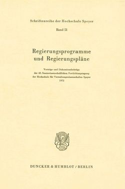 Regierungsprogramme und Regierungspläne.