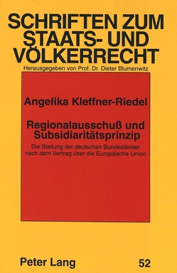 Regionalausschuß und Subsidiaritätsprinzip von Kleffner-Riedel,  Angelika