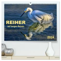 Reiher – auf langen Beinen (hochwertiger Premium Wandkalender 2024 DIN A2 quer), Kunstdruck in Hochglanz von Roder,  Peter