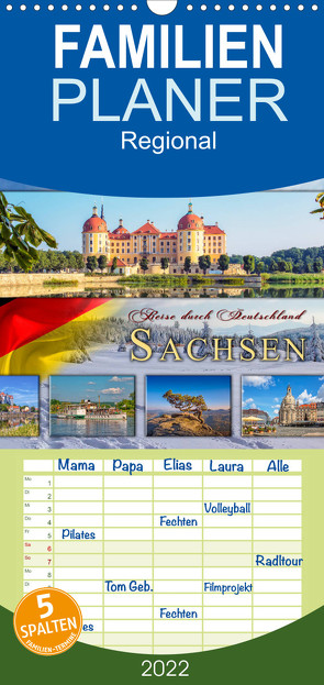 Familienplaner Reise durch Deutschland – Sachsen (Wandkalender 2022 , 21 cm x 45 cm, hoch) von Roder,  Peter