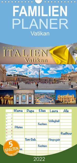 Familienplaner Reise durch Italien Vatikan (Wandkalender 2022 , 21 cm x 45 cm, hoch) von Roder,  Peter