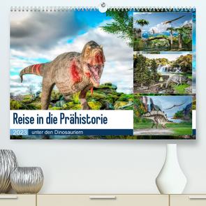 Reise in die Prähistorie – unter den Dinosauriern (Premium, hochwertiger DIN A2 Wandkalender 2023, Kunstdruck in Hochglanz) von Gaymard,  Alain