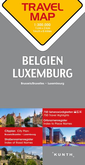 KUNTH TRAVELMAP Belgien, Luxemburg 1:300.000