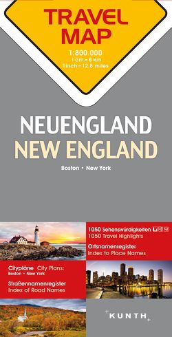 KUNTH TRAVELMAP Neuengland 1:800.000 von KUNTH Verlag