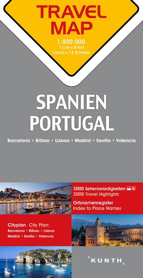 KUNTH TRAVELMAP Spanien, Portugal 1:800.000 von KUNTH Verlag