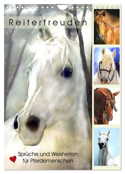 Reiterfreuden. Sprüche und Weisheiten für Pferdemenschen (Wandkalender 2024 DIN A4 hoch), CALVENDO Monatskalender von Hurley,  Rose