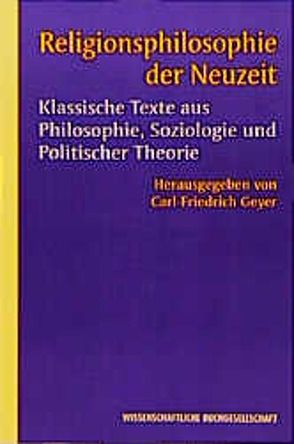 Religionsphilosophie der Neuzeit von Geyer,  Carl F