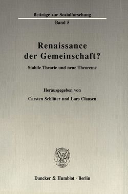Renaissance der Gemeinschaft? von Clausen,  Lars, Schlüter,  Carsten