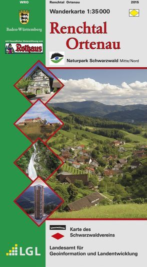 Wanderkarte 1:35000 Renchtal Ortenau von Landesamt für Geoinformation und Landentwicklung Baden-Württemberg (LGL)