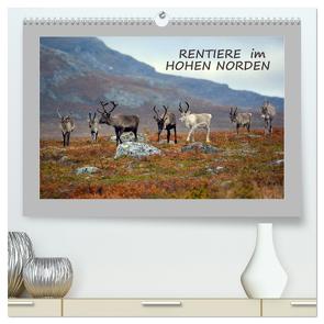 Rentiere im Hohen Norden (hochwertiger Premium Wandkalender 2024 DIN A2 quer), Kunstdruck in Hochglanz von GUGIGEI,  GUGIGEI