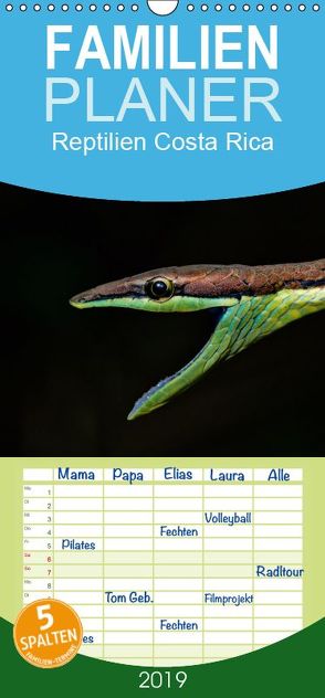Reptilien Costa Rica – Familienplaner hoch (Wandkalender 2019 , 21 cm x 45 cm, hoch) von Dummermuth,  Stefan