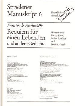 Requiem für einen Lebenden und andere Gedichte von Andrascik,  Frantisek, Jörres,  Zsuzsa, Lanksch,  Jochen, Mestek,  Danica