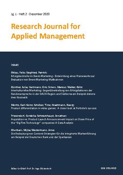 Research Journal for Applied Management – Jg. 1, Heft 2 von Böckenholt,  Ingo, Friesendorf,  Cordelia, Ghorbani,  Mijka, Günther,  Julia, Hartmann,  Kim, Moritz,  Karl-Heinz