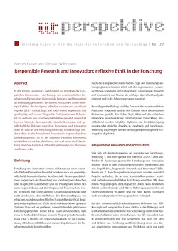 Responsible Research and Innovation: reflexive Ethik in der Forschung von Kurtze,  Hannes, Wehrmann,  Christian