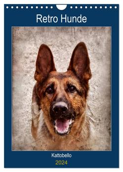Retro Hunde (Wandkalender 2024 DIN A4 hoch), CALVENDO Monatskalender von Kattobello,  Kattobello