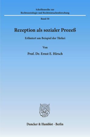 Rezeption als sozialer Prozeß. von Hirsch,  Ernst E.