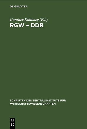 RGW – DDR von Kohlmey,  Gunther