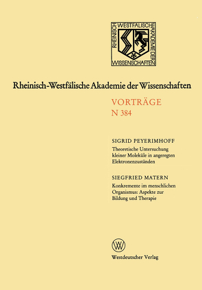 Rheinisch-Westfälische Akademie der Wissenschaften von Peyerimhoff,  Sigrid