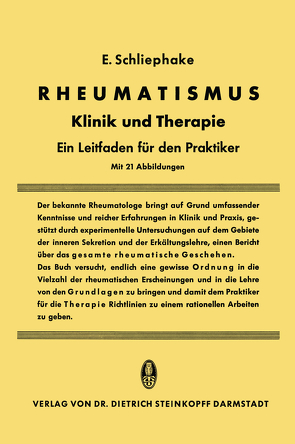 Rheumatismus von Schliephake,  Erwin