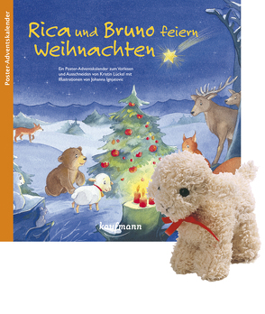 Rica und Bruno feiern Weihnachten mit Stoffschaf. Ein Poster-Adventskalender zum Vorlesen und Ausschneiden von Ignjatovic,  Johanna, Lückel,  Kristin