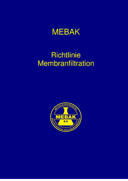 Richtlinie Membranfiltration von Mitteleuropäische Brautechnische Analysenkommission MEBAK e.V.