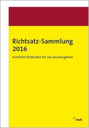 Richtsatz-Sammlung 2016 von Bundesministerium der Finanzen