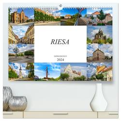 Riesa Impressionen (hochwertiger Premium Wandkalender 2024 DIN A2 quer), Kunstdruck in Hochglanz von Meutzner,  Dirk