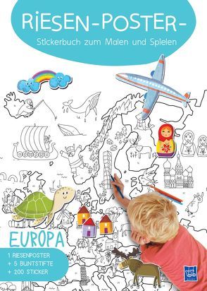 Riesen-Poster-Stickerbuch zum Malen und Spielen – Europa