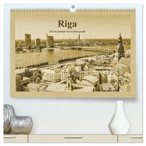 Riga – Ein Kalender im Zeitungsstil (hochwertiger Premium Wandkalender 2024 DIN A2 quer), Kunstdruck in Hochglanz von Kirsch,  Gunter