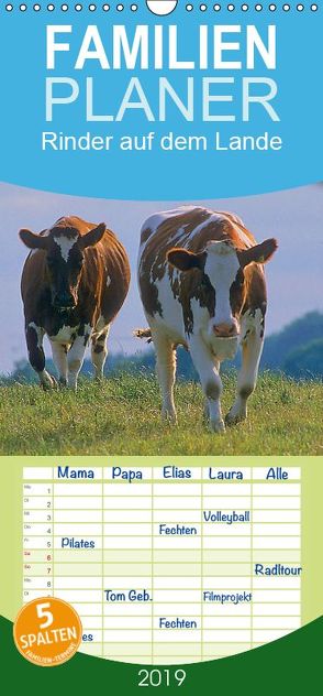 Rinder auf dem Lande – Familienplaner hoch (Wandkalender 2019 , 21 cm x 45 cm, hoch) von Geduldig,  Bildagentur