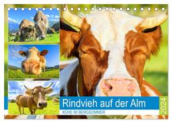 Rindvieh auf der Alm. Kühe im Bergsommer (Tischkalender 2024 DIN A5 quer), CALVENDO Monatskalender von Hurley,  Rose