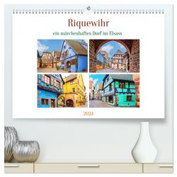 Riquewihr – ein märchenhaftes Dorf im Elsass (hochwertiger Premium Wandkalender 2024 DIN A2 quer), Kunstdruck in Hochglanz von Schwarze,  Nina