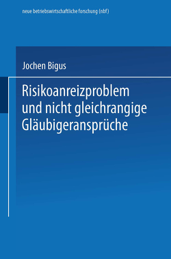 Risikoanreizproblem und nicht gleichrangige Gläubigeransprüche von Bigus,  Jochen