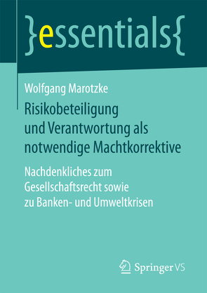 Risikobeteiligung und Verantwortung als notwendige Machtkorrektive von Marotzke,  Wolfgang