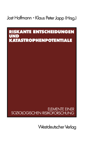 Riskante Entscheidungen und Katastrophenpotentiale von Halfmann,  Jost, Japp,  Klaus Peter