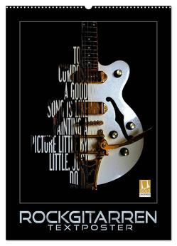 Rockgitarren Textposter (Wandkalender 2024 DIN A2 hoch), CALVENDO Monatskalender von Bleicher,  Renate