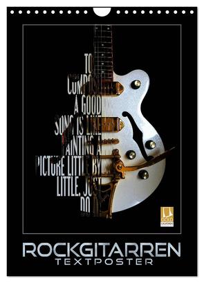 Rockgitarren Textposter (Wandkalender 2024 DIN A4 hoch), CALVENDO Monatskalender von Bleicher,  Renate