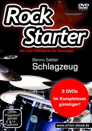 Rockstarter Vol. 1-3 – Schlagzeug (3 DVDs) von Sattler,  Benno