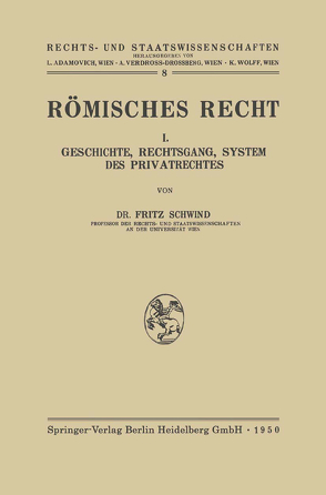 Römisches Recht von Schwind,  Freiherr Fritz von