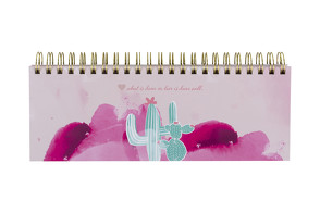 Rosa Tischkalender ohne Datum Alpaka & Kaktus. Hochwertiger, moderner Wochenkalender, Querkalender für 52 Wochen +1. 1 Woche 2 Seiten. Verwendbar als Kalender 2023 von Wirth,  Lisa