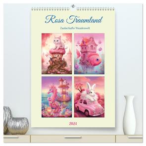 Rosa Traumland. Zauberhafte Wunderwelt (hochwertiger Premium Wandkalender 2024 DIN A2 hoch), Kunstdruck in Hochglanz von Hurley,  Rose
