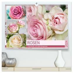 Rosen. Charmante und edle Königinnen (hochwertiger Premium Wandkalender 2024 DIN A2 quer), Kunstdruck in Hochglanz von Hurley,  Rose