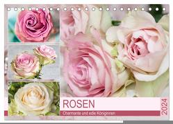 Rosen. Charmante und edle Königinnen (Tischkalender 2024 DIN A5 quer), CALVENDO Monatskalender von Hurley,  Rose