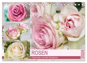 Rosen. Charmante und edle Königinnen (Tischkalender 2024 DIN A5 quer), CALVENDO Monatskalender von Hurley,  Rose