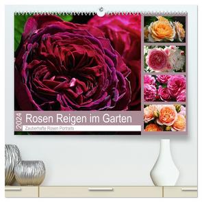 Rosen Reigen im Garten (hochwertiger Premium Wandkalender 2024 DIN A2 quer), Kunstdruck in Hochglanz von Cross,  Martina