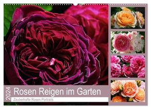 Rosen Reigen im Garten (Wandkalender 2024 DIN A2 quer), CALVENDO Monatskalender von Cross,  Martina
