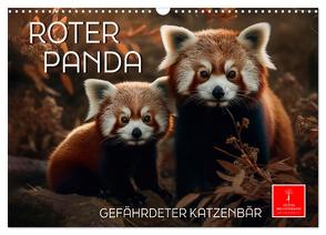 Roter Panda – gefährdeter Katzenbär (Wandkalender 2024 DIN A3 quer), CALVENDO Monatskalender von Roder,  Peter