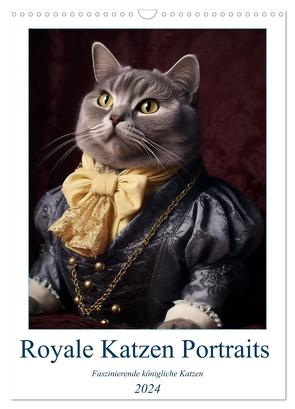 Royale Katzen Portraits (Wandkalender 2024 DIN A3 hoch), CALVENDO Monatskalender von Switzerland,  Bonheur18