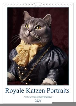 Royale Katzen Portraits (Wandkalender 2024 DIN A4 hoch), CALVENDO Monatskalender von Switzerland,  Bonheur18