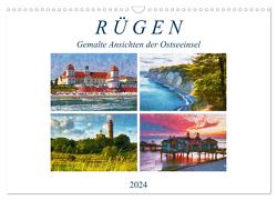 Rügen – Gemalte Ansichten der Ostseeinsel (Wandkalender 2024 DIN A3 quer), CALVENDO Monatskalender von Frost,  Anja